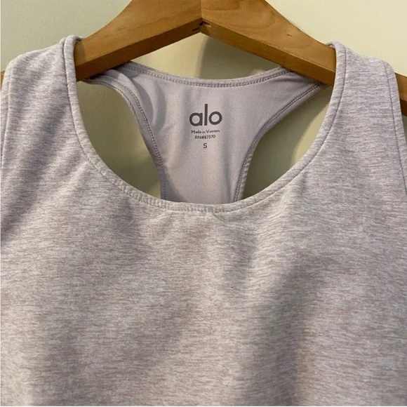 NEW ALO Yoga Alosoft Serenity Sports Bra Zinc Heathered S - Picture 5 of 6
